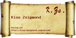 Kiss Zsigmond névjegykártya