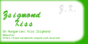 zsigmond kiss business card